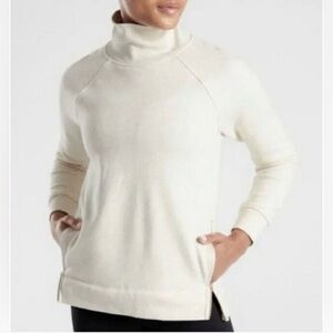 Athleta Cream Turtleneck Sweatshirt
